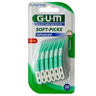 GUM Soft-Picks Advanced 30 Stück mit Reise-Etui regular